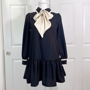 Black and gold academia babydoll dress